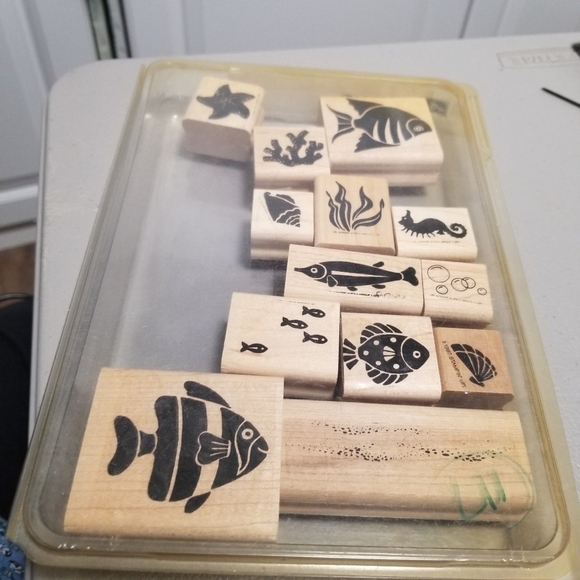 Stampin' Up Vintage Fish Frolics stamp set - Picture 1 of 2